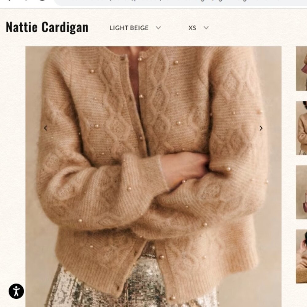 ISO Sezane Nattie cardigan XXS beige
